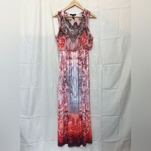 Style & Co Embellished Tie Dye Maxi Dress Womens Size Petite M.